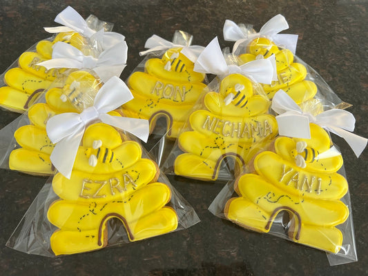 Apple or Beehive Cookie with name
